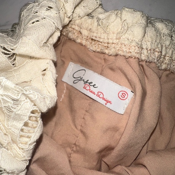 Cream lace strapless jumpsuit - Picture 2 of 3